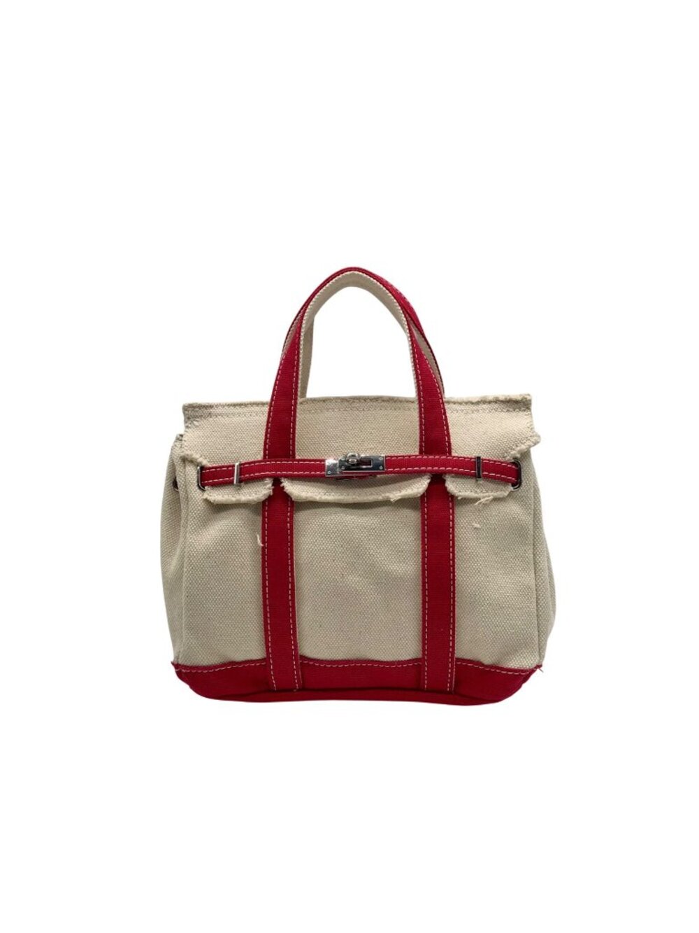 Sunwin Beige And Red Colorway Tote Bag